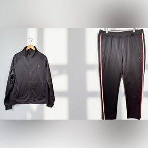 October’s Very Own OVO Black Pique Track Jacket with Gold Accent and Pants Large